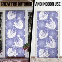 Purple Aloha Hawaii Door Cover Monstera Hibiscus Plumeria Seamless Vibes - Polynesian Pride