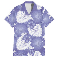 Purple Aloha Hawaii Family Matching Off The Shoulder Long Sleeve Dress and Hawaiian Shirt Monstera Hibiscus Plumeria Seamless Vibes LT14 Dad's Shirt - Short Sleeve Purple - Polynesian Pride