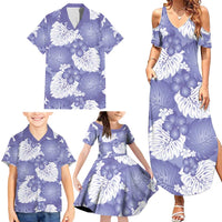 Purple Aloha Hawaii Family Matching Summer Maxi Dress and Hawaiian Shirt Monstera Hibiscus Plumeria Seamless Vibes LT14 - Polynesian Pride