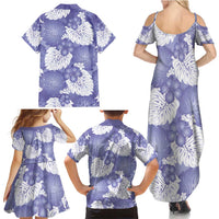 Purple Aloha Hawaii Family Matching Summer Maxi Dress and Hawaiian Shirt Monstera Hibiscus Plumeria Seamless Vibes LT14 - Polynesian Pride