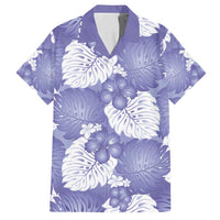 Purple Aloha Hawaii Family Matching Tank Maxi Dress and Hawaiian Shirt Monstera Hibiscus Plumeria Seamless Vibes LT14 Dad's Shirt - Short Sleeve Purple - Polynesian Pride