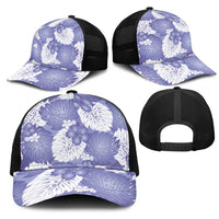 Purple Aloha Hawaii Mesh Trucker Cap Monstera Hibiscus Plumeria Seamless Vibes - Polynesian Pride