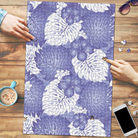 Purple Aloha Hawaii Puzzle Monstera Hibiscus Plumeria Seamless Vibes - Polynesian Pride