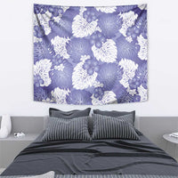 Purple Aloha Hawaii Tapestry Monstera Hibiscus Plumeria Seamless Vibes LT14 - Polynesian Pride