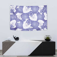 Purple Aloha Hawaii Tapestry Monstera Hibiscus Plumeria Seamless Vibes LT14 - Polynesian Pride