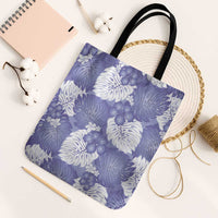 Purple Aloha Hawaii Tote Bag Monstera Hibiscus Plumeria Seamless Vibes - Polynesian Pride