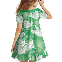 Green Aloha Hawaii Family Matching Long Sleeve Bodycon Dress and Hawaiian Shirt Monstera Hibiscus Plumeria Seamless Vibes LT14 - Polynesian Pride