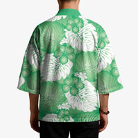 Green Aloha Hawaii Kimono Monstera Hibiscus Plumeria Seamless Vibes LT14 - Polynesian Pride