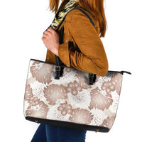 Mocha Mousse Aloha Hawaii Leather Tote Bag Monstera Hibiscus Plumeria Seamless Vibes LT14 Mocha Mousse - Polynesian Pride
