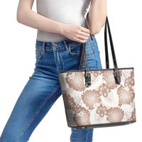 Mocha Mousse Aloha Hawaii Leather Tote Bag Monstera Hibiscus Plumeria Seamless Vibes LT14 - Polynesian Pride