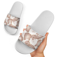 Mocha Mousse Aloha Hawaii Slide Sandals Monstera Hibiscus Plumeria Seamless Vibes - Polynesian Pride