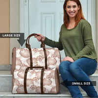 Mocha Mousse Aloha Hawaii Travel Bag Monstera Hibiscus Plumeria Seamless Vibes - Polynesian Pride
