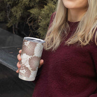 Mocha Mousse Aloha Hawaii Tumbler Cup Monstera Hibiscus Plumeria Seamless Vibes - Polynesian Pride