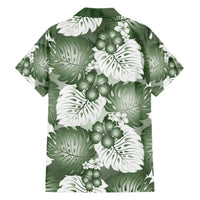 Sage Green Aloha Hawaii Family Matching Short Sleeve Bodycon Dress and Hawaiian Shirt Monstera Hibiscus Plumeria Seamless Vibes LT14 - Polynesian Pride