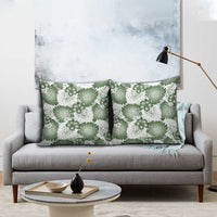 Sage Green Aloha Hawaii Pillow Cover Monstera Hibiscus Plumeria Seamless Vibes - Polynesian Pride