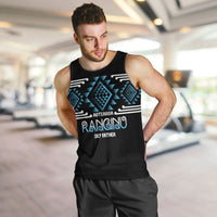 Aotearoa Atua Ranginui Personalised Men Tank Top Maori Sky Father Taniko Motifs LT14 Blue - Polynesian Pride