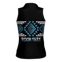 Aotearoa Atua Ranginui Personalised Women Sleeveless Polo Shirt Maori Sky Father Taniko Motifs LT14 - Polynesian Pride