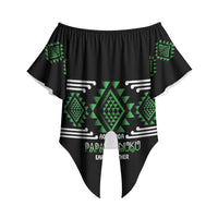Aotearoa Atua Papatuanuku Personalised Off Shoulder Wrap Waist Top Maori Earth Mother Taniko Motifs LT14 - Polynesian Pride