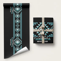 Aotearoa Atua Tangaroa Wrapping Paper Maori God Of The Sea Taniko Motifs LT14 58" × 23" Turquoise - Polynesian Pride