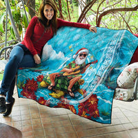 Hawaii Christmas Quilt Mele Kalikimaka Poinsettia Lei Polynesian - Blue LT14 - Polynesian Pride