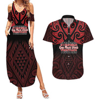 Personalised Keep Maori Wards New Zealand Couples Matching Summer Maxi Dress and Hawaiian Shirt Stronger Together Aotearoa Taniko - Polynesian Pride