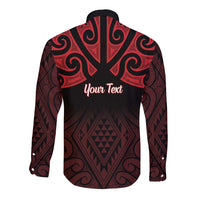 Personalised Keep Maori Wards New Zealand Long Sleeve Button Shirt Stronger Together Aotearoa Taniko - Polynesian Pride