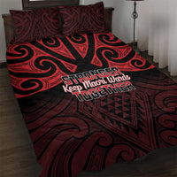Keep Maori Wards New Zealand Quilt Bed Set Stronger Together Aotearoa Taniko LT14 Black - Polynesian Pride