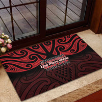 Keep Maori Wards New Zealand Rubber Doormat Stronger Together Aotearoa Taniko - Polynesian Pride