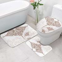 New Zealand Manta Ray Tattoo Bathroom Set Aotearoa Maori Haehae Beige LT14 - Polynesian Pride