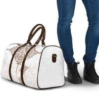 New Zealand Manta Ray Tattoo Travel Bag Aotearoa Maori Haehae Beige - Polynesian Pride