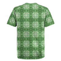 Green Hawaiian Quilt Rugby Jersey Hawaii Pineapple Monstera Palaka Motifs - Polynesian Pride