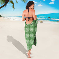 Green Hawaiian Quilt Sarong Hawaii Pineapple Monstera Palaka Motifs - Polynesian Pride