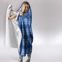 Royal Blue Hawaiian Quilt Hooded Blanket Hawaii Pineapple Monstera Palaka Motifs - Polynesian Pride