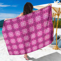 Pink Hawaiian Quilt Sarong Hawaii Pineapple Monstera Palaka Motifs - Polynesian Pride