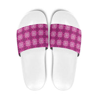 Pink Hawaiian Quilt Slide Sandals Hawaii Pineapple Monstera Palaka Motifs LT14 Pink - Polynesian Pride