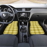Yellow Hawaiian Quilt Car Mats Hawaii Pineapple Monstera Palaka Motifs - Polynesian Pride