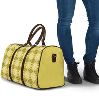 Yellow Hawaiian Quilt Travel Bag Hawaii Pineapple Monstera Palaka Motifs - Polynesian Pride