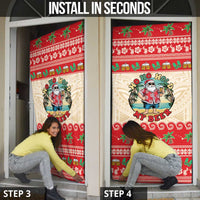 Mele Kalikimaka Hawaii Door Cover Funny Beer-Loving Santa Hawaiian Tropical - Polynesian Pride