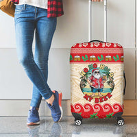 Mele Kalikimaka Hawaii Luggage Cover Funny Beer-Loving Santa Hawaiian Tropical - Polynesian Pride