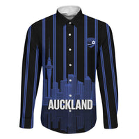 New Zealand Auckland Football Custom Family Matching Tank Maxi Dress and Hawaiian Shirt Go City of Sails Est 2025 LT14 Dad's Shirt - Long Sleeve Black - Polynesian Pride