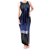 New Zealand Auckland Football Custom Tank Maxi Dress Go City of Sails Est 2025 LT14 Women Black - Polynesian Pride