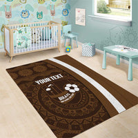Bula Fiji Football Custom Area Rug One Vanua One Team Tapa Pattern