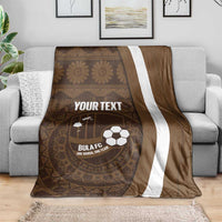 Bula Fiji Football Custom Blanket One Vanua One Team Tapa Pattern