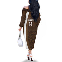 Bula Fiji Football Custom Family Matching Off The Shoulder Long Sleeve Dress and Hawaiian Shirt One Vanua One Team Tapa Pattern LT14 - Polynesian Pride