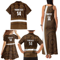 Bula Fiji Football Custom Family Matching Tank Maxi Dress and Hawaiian Shirt One Vanua One Team Tapa Pattern LT14 - Polynesian Pride