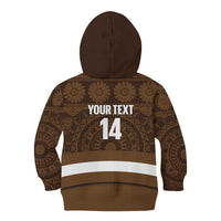 Bula Fiji Football Custom Kid Hoodie One Vanua One Team Tapa Pattern