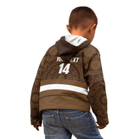 Bula Fiji Football Custom Kid Hoodie One Vanua One Team Tapa Pattern