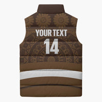 Bula Fiji Football Custom Sleeveless Puffer Jacket One Vanua One Team Tapa Pattern