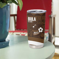 Bula Fiji Football Custom Tumbler Cup One Vanua One Team Tapa Pattern