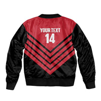 Hekari Papua New Guinea Football Custom Sleeve Zip Bomber Jacket Go PNG Red Army